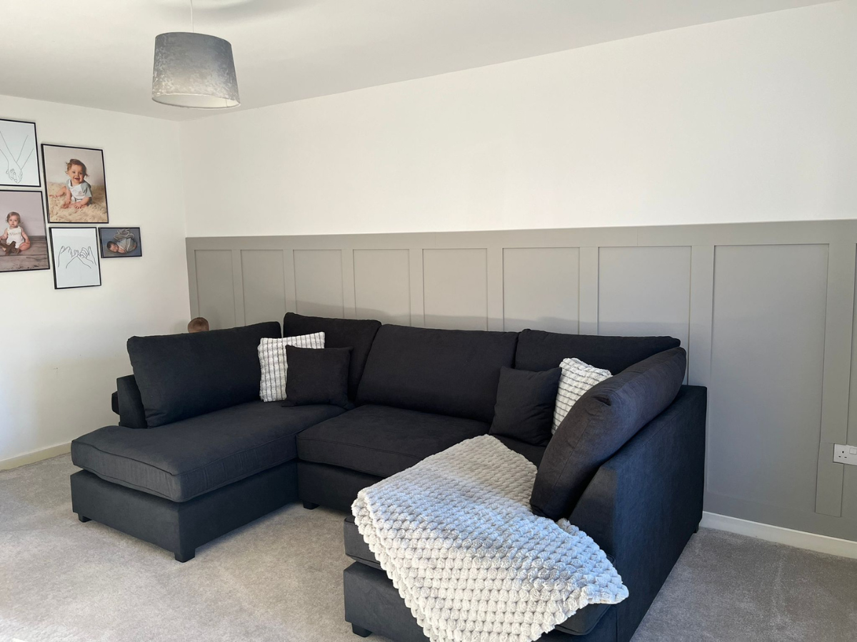Carnaby Small U Shape Sofa with Footstool Black