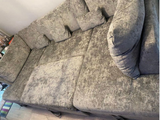 Meridian U Shape Sofa Bed with Storage Chenille Platinum Grey