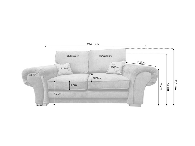 Verona Sofa Set 3+2 Seater Grey Furniture Direct Online
