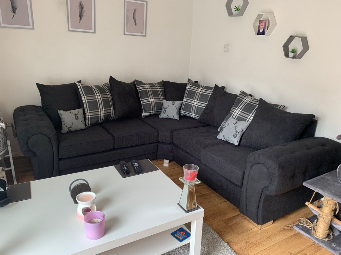 Verona Double Corner Black Sofa Furniture Direct Online