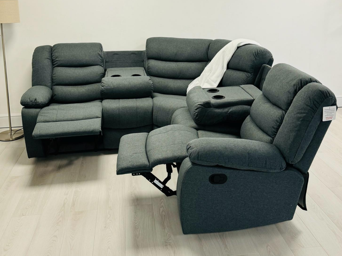 Fabric Grey Recliner Sofa Furniture Direct Online