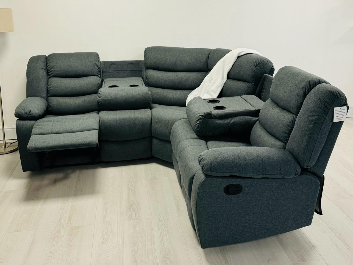 Double recliner corner sofa deals