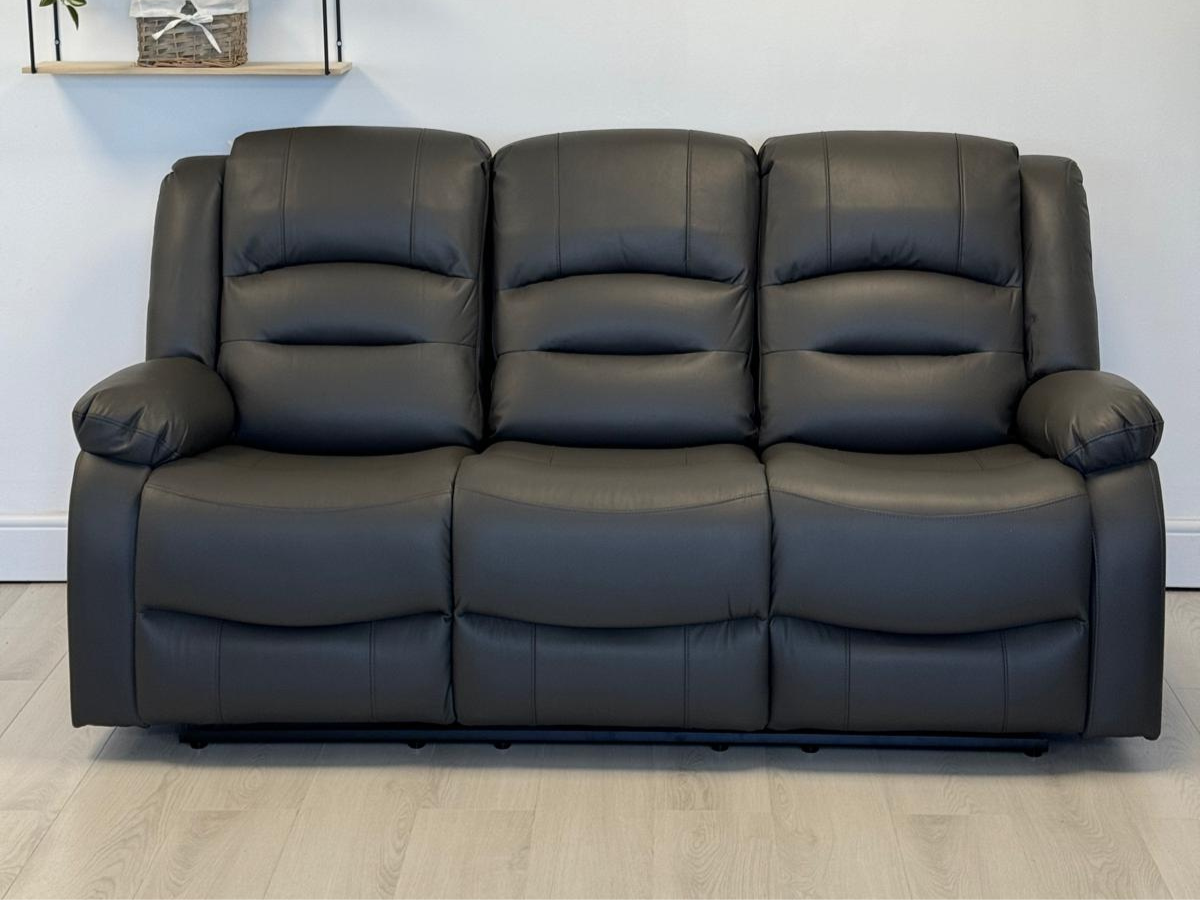 Vinson 3+2+1 Electric Recliner Sofa Set Grey Aire Leather