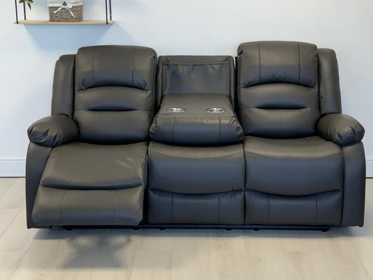 Vinson 3+2+1 Electric Recliner Sofa Set Grey Aire Leather