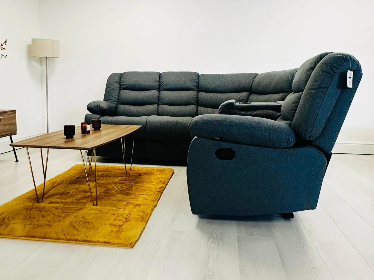 Double recliner new arrivals corner sofa