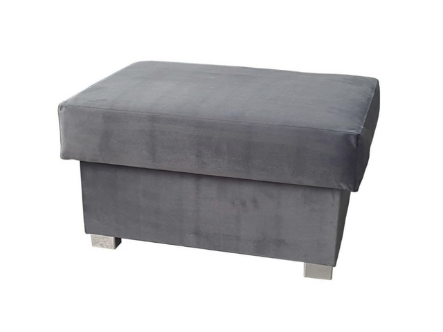 Olympia Footstool Plush Velvet Grey