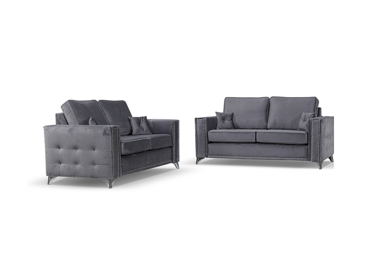 Alaska Grey 3+2 Sofa Set Full Back