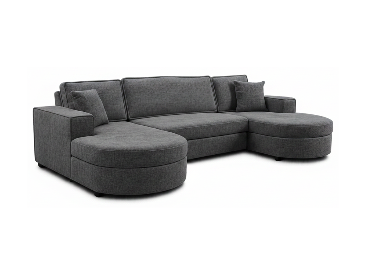 Belrosa Enzo Slate U Shaped Sofa Bed Storage