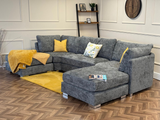 Bishop U Shape Sofa Corner Platinum Grey Chenille 
