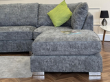 Bishop U Shape Sofa Corner Platinum Grey Chenille 