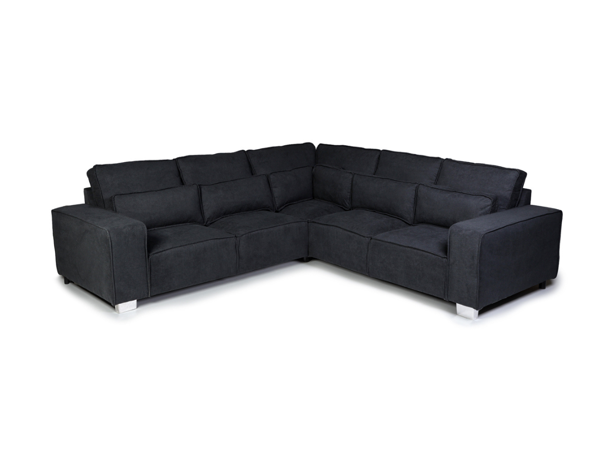 Broadgate Corner Sofa black fabric sofa pay weekly sofa cheap sofa uk