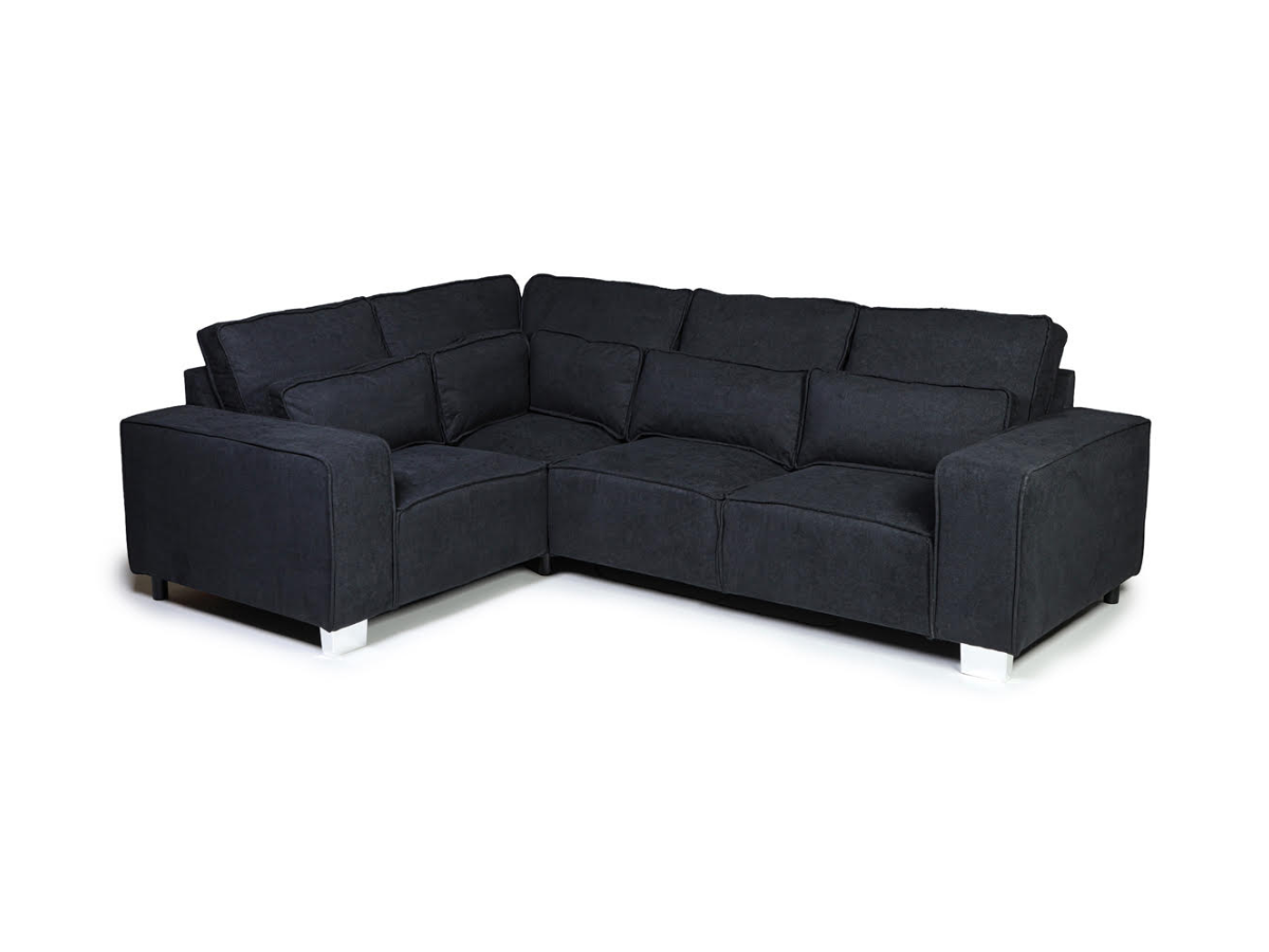 Broadgate 4 Seater Sofa Left Facing Black Kensington Fabric
