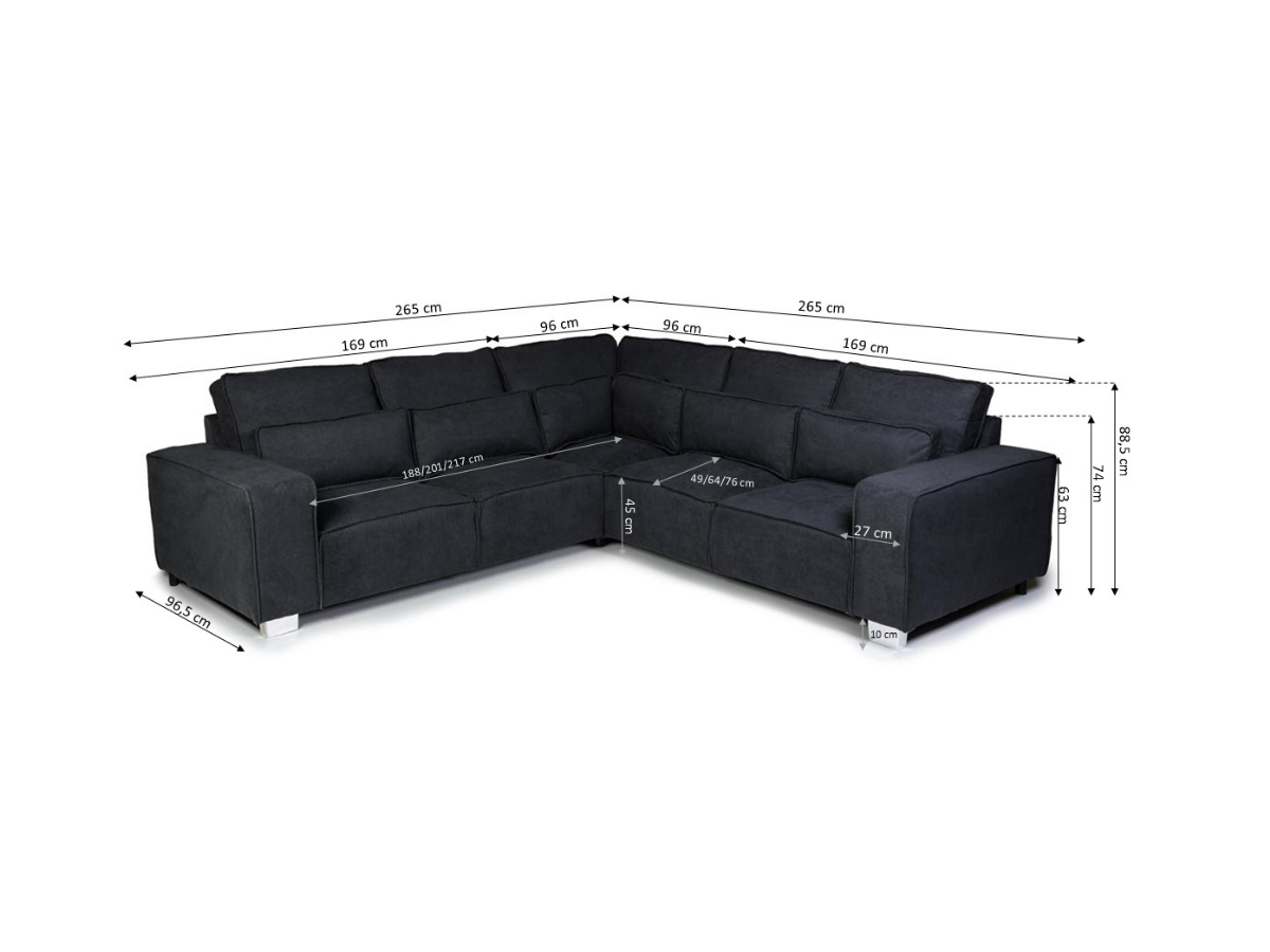 Broadgate Corner Sofa black fabric sofa pay weekly sofa cheap sofa uk