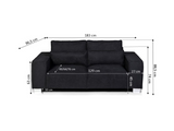 Broadgate 2 Seater Sofa Black Fabric pay weekly sofa