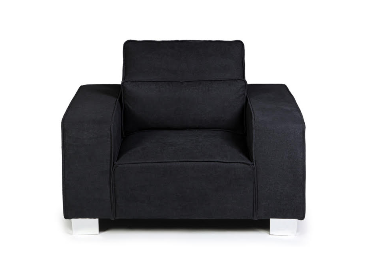 Broadgate Armchair with Cushion Black Kensington Fabric