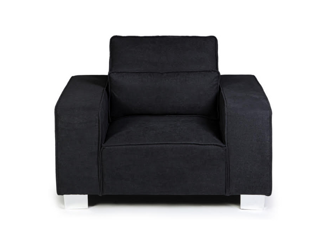 Broadgate Armchair with Cushion Black Kensington Fabric