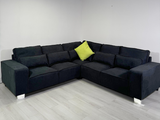 Broadgate Corner Sofa black fabric sofa pay weekly sofa cheap sofa uk