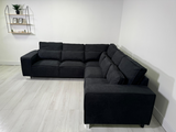 Broadgate Corner Sofa black fabric sofa pay weekly sofa cheap sofa uk