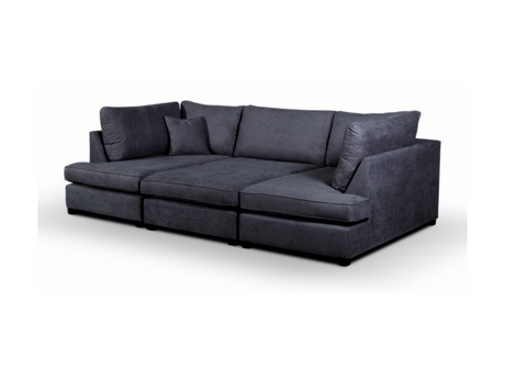 Carnaby Small U Shape Sofa + Footstool Black