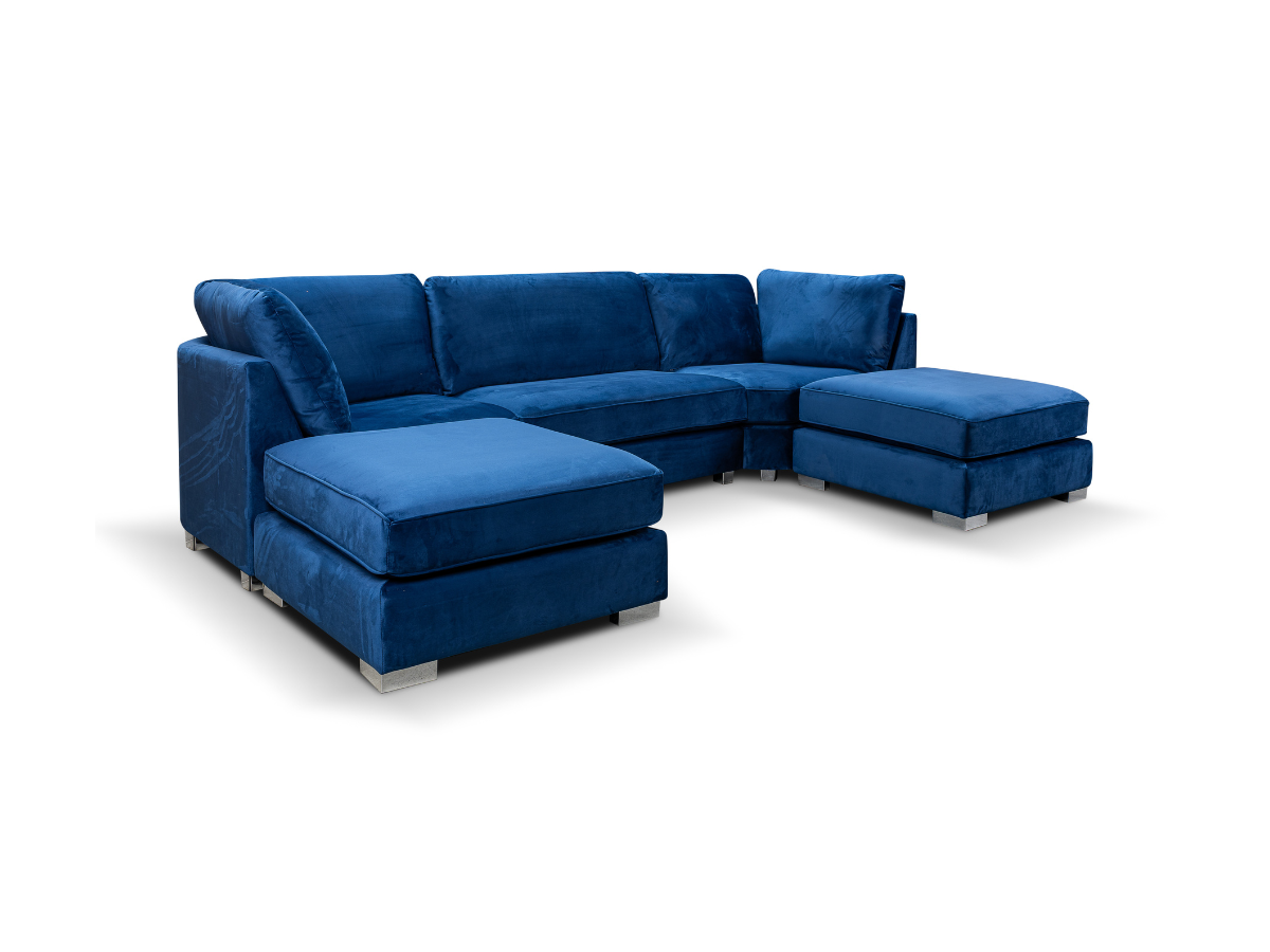 Casa U Shaped Sofa Plush Velvet