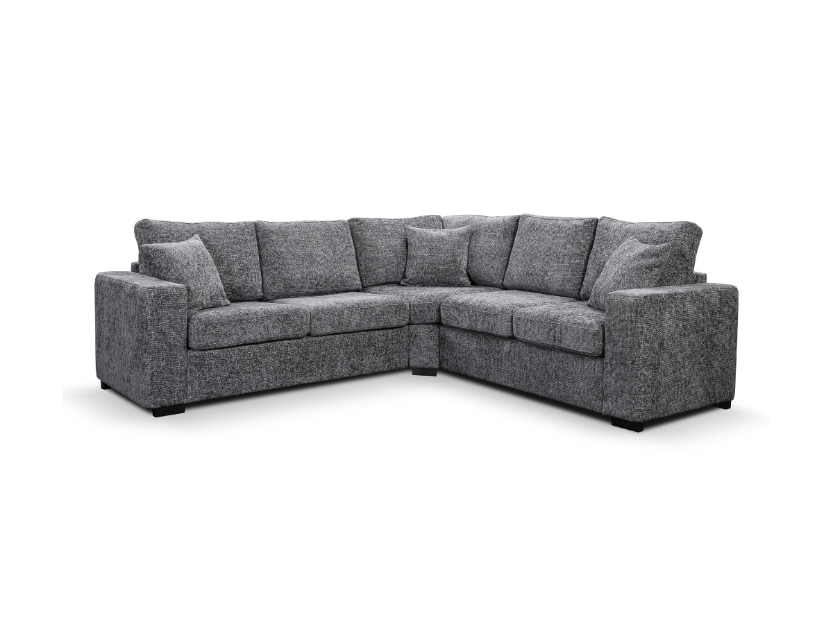 Chestnut Slate Corner Sofa Enzo Fabric
