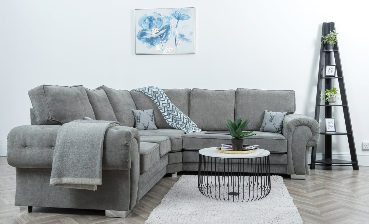 Vegas Corner Sofa Full Back Grey