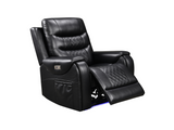 Forbes Electric Recliner Armchair Aire Leather Black