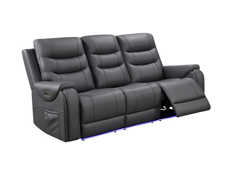 Forbes Electric Recliner Sofa Set 3+2 Grey