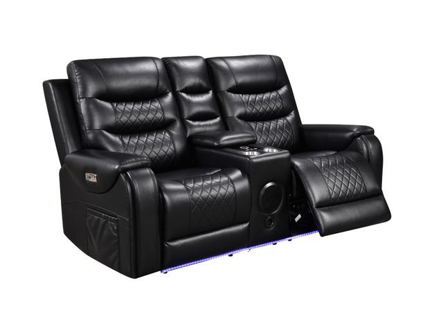 Forbes Electric Recliner Sofa Set 3+2 Black