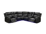 Foster Electric Recliner Corner Sofa Aire Leather with USB Port and Cup Holders