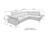 Hambleton Corner Sofa Storage Bed Mink Measurements