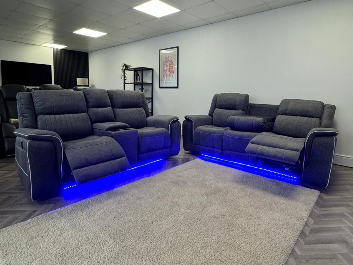 Hanna 3+2 Electric Recliner Sofa Set Micro Fabric