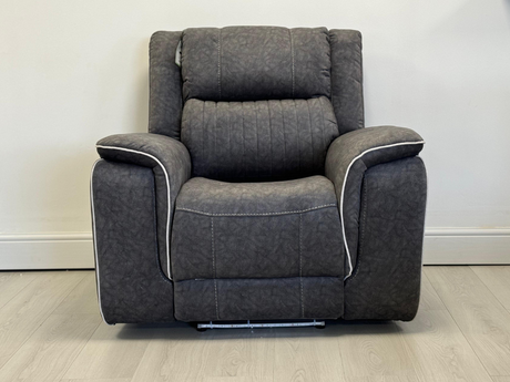 Hannan Electric Recliner Armchair Grey Micro Fabric