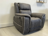 Hannan Electric Recliner Armchair Grey Micro Fabric
