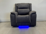 Hannan Electric Recliner Armchair Grey Micro Fabric pay weekly couch