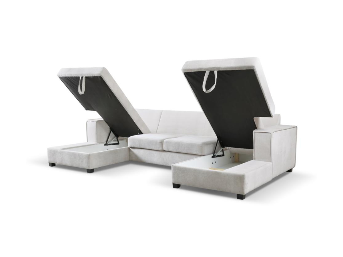 Harlowe U Shape Sofa Bed with Storage