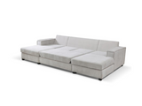 Harlowe U Shape Sofa Bed with Storage Cream