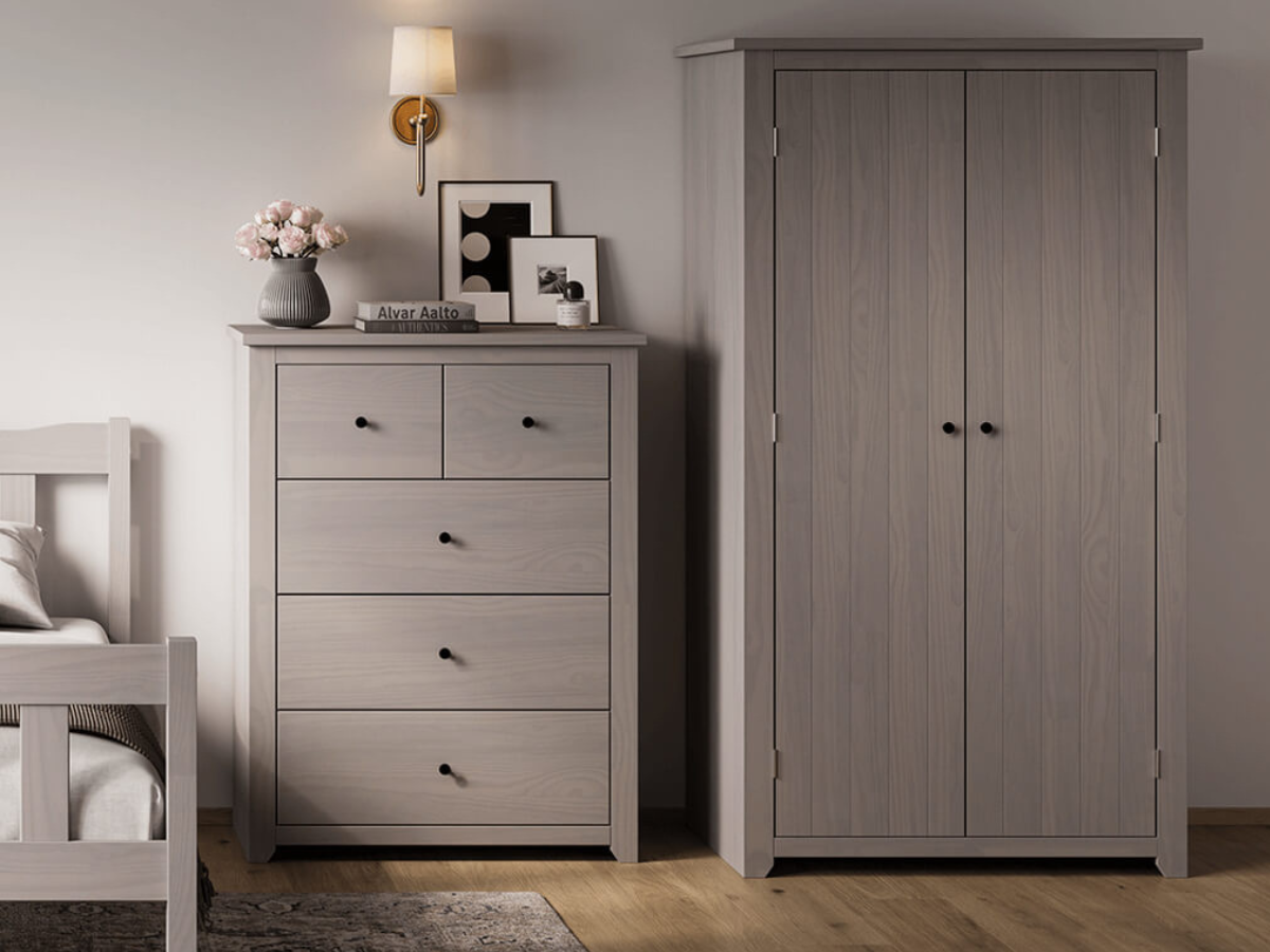 2 door wardrobe at ok furniture  2 door wardrobe at fair price  2 door wardrobe with shelves and rail

