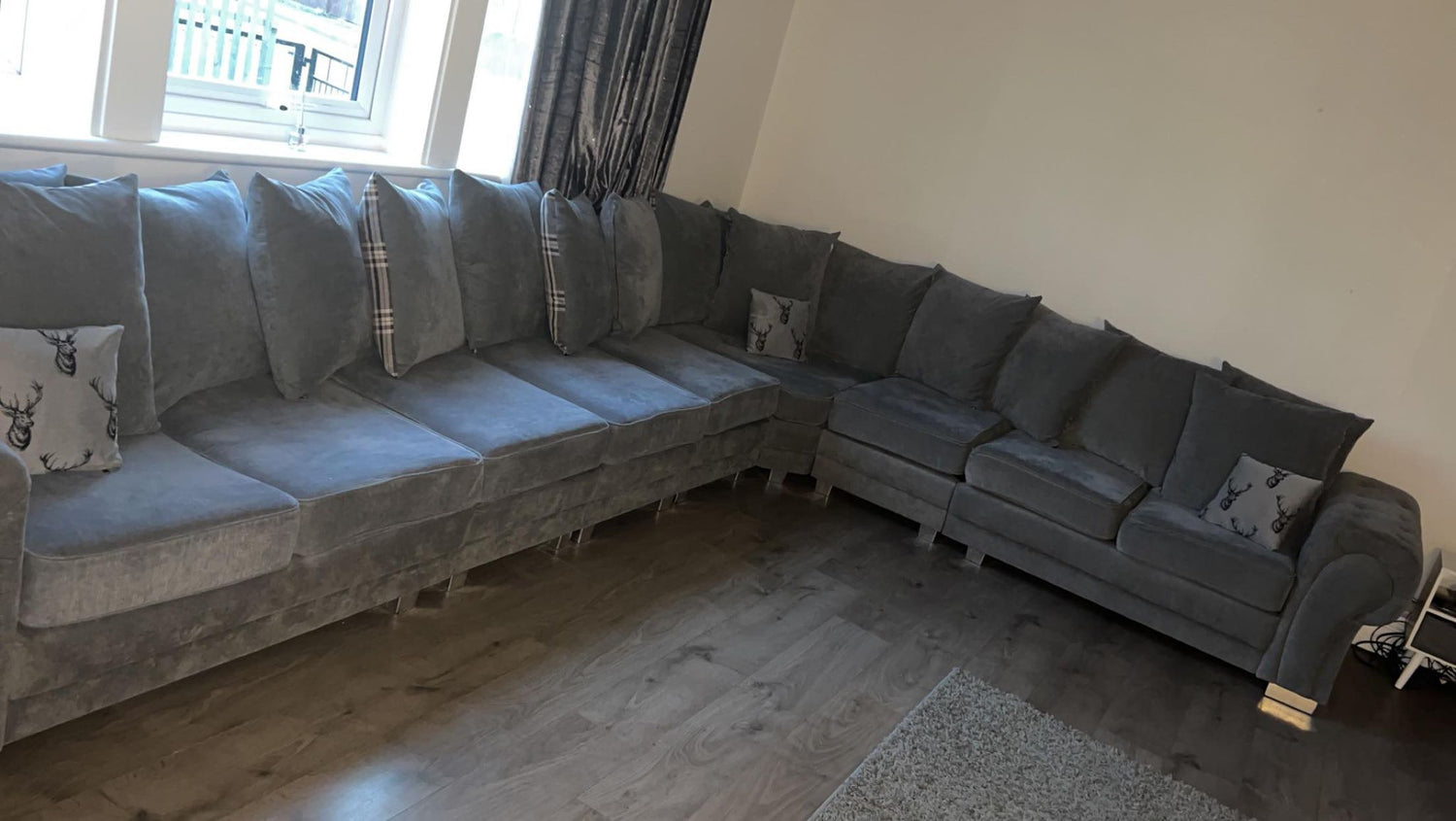 Verona 9 Seater Corner Sofa Grey Furniture Direct Online