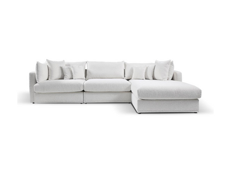 Jensen Chaise Corner Sofa Right and Left Hand in White Boucle