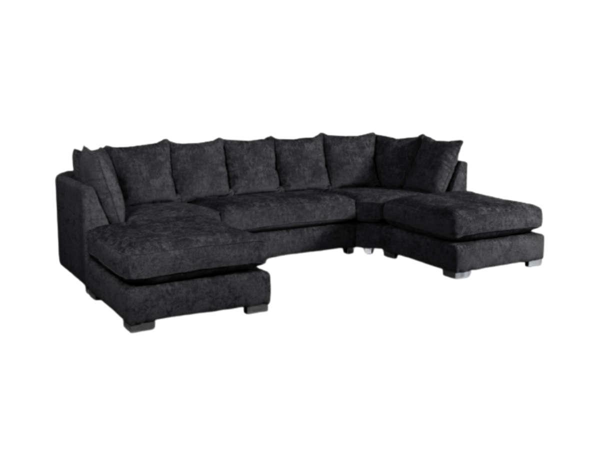 London U Shape Corner Sofa Black