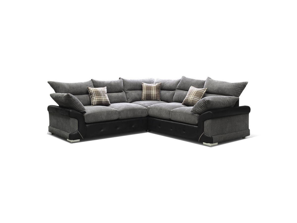 Logan Double Corner Sofa Full Back Grey