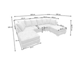 London U Shape Corner  Sofa Silver