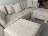 London U Shape Corner  Sofa Silver