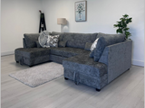 Meridian corner sofa with sofa bed and storage grey
