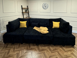 Meridian sofa bed with storage uk Chenille Black