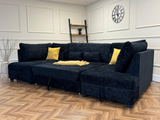 Meridian sofa bed with storage uk Chenille Black