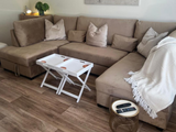 U shaped sofa bed with Storage Meridian mink