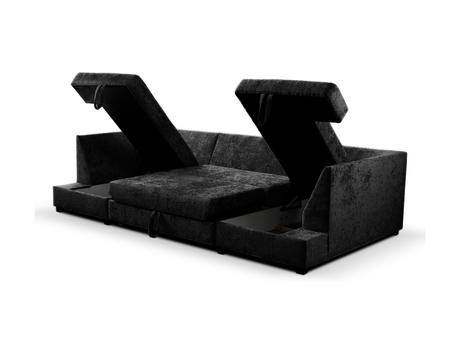 Meridian Meridian sofa bed with storage uk Chenille Black