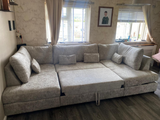 Meridian u shape sofa bed Chenille Truffle